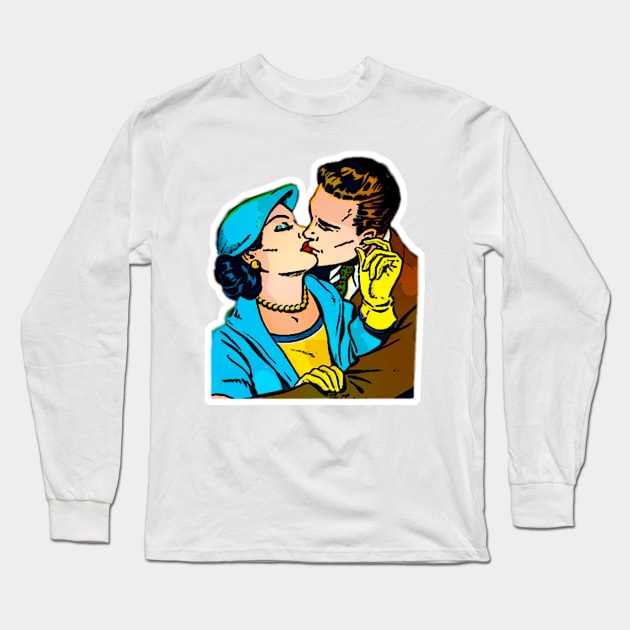 The kiss of the girl in the yellow glove Long Sleeve T-Shirt by Marccelus